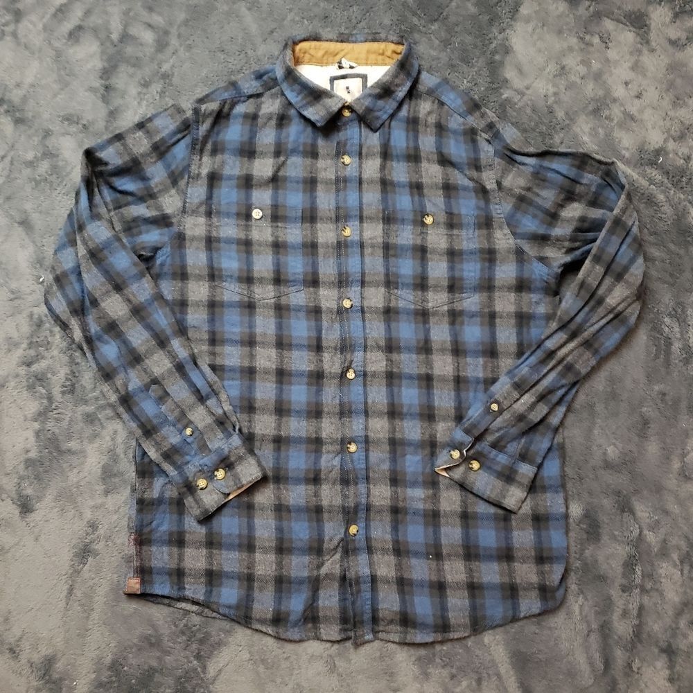 Kolby Plaid Shirt Size Large blue and grey